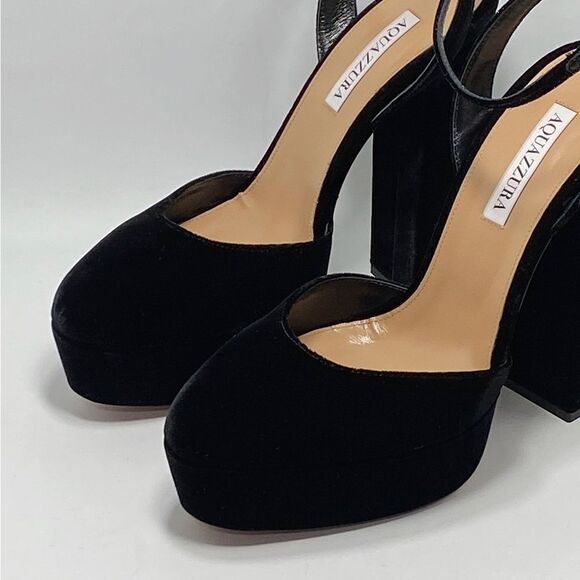 Aquazzura So High Velvet Platform Pumps size 39.5 - Picture 8 of 12